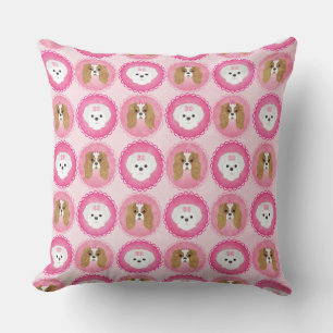 BICHON FRISE & CAVALIER KING CHARLES SPANIEL FACES CUSHION