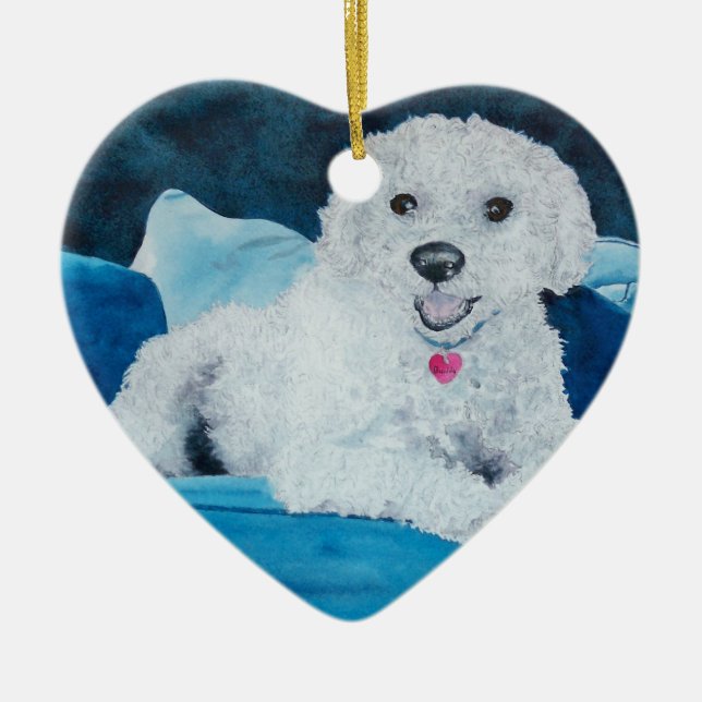 Bichon Frise Ceramic Ornament (Front)