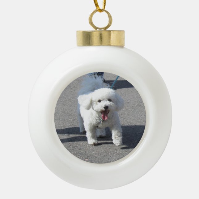 Bichon Frise Ceramic Ornament (Front)