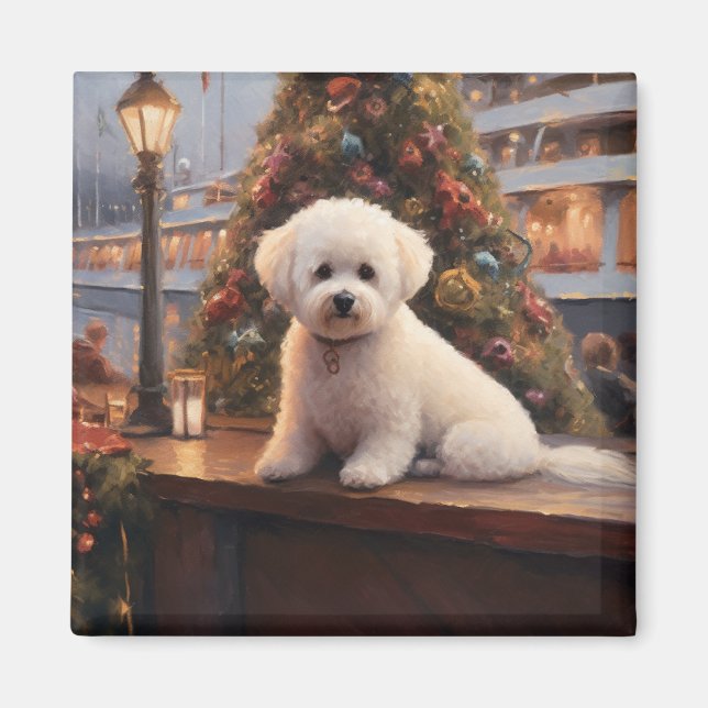 Bichon Frise Christmas Cruise: Pawsome Holiday  Magnet (Front)