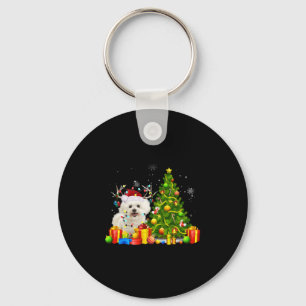 Bichon Frise Christmas Dog Lover Xmas Santa Key Ring