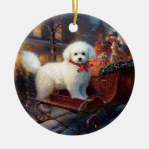 Bichon Frise Christmas Festive Season  Ceramic Ornament