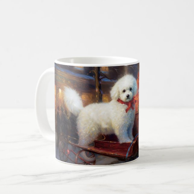 Bichon Frise Christmas Festive Season  Coffee Mug (Front Left)