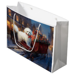 Bichon Frise Christmas Festive Season Large Gift Bag