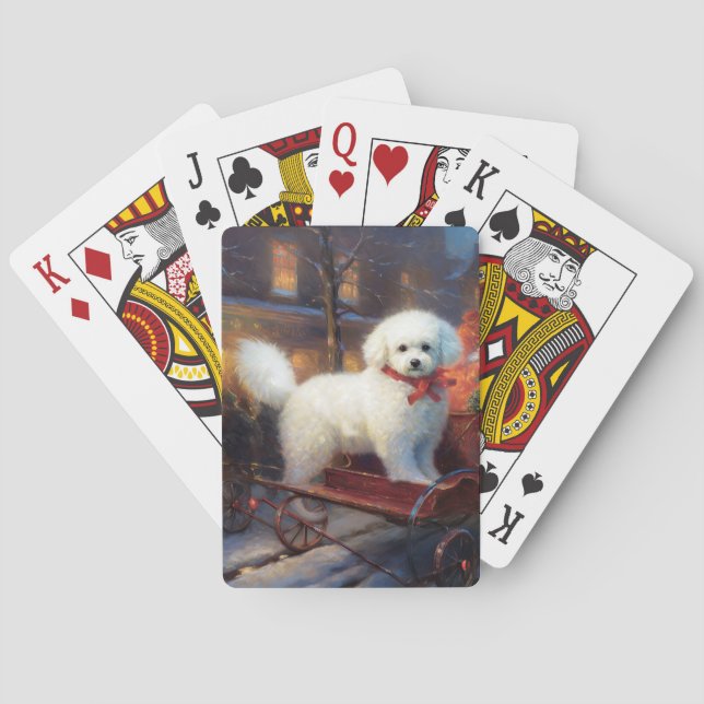 Bichon Frise Christmas Festive Season  Playing Cards (Back)