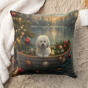 Bichon Frise Christmas Festive Voyage Cushion