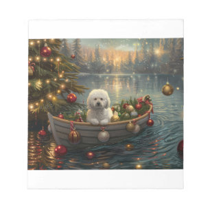 Bichon Frise Christmas Festive Voyage Notepad
