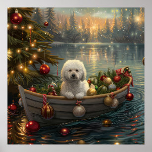 Bichon Frise Christmas Festive Voyage Poster