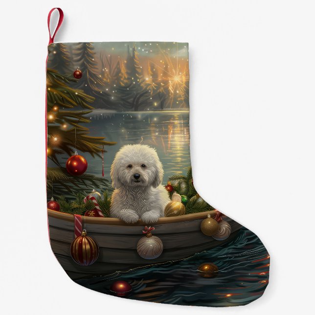 Bichon Frise Christmas Festive Voyage Small Christmas Stocking (Front)