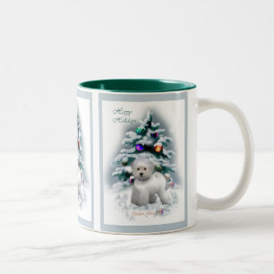 Bichon Frise Christmas Gifts Two-Tone Coffee Mug