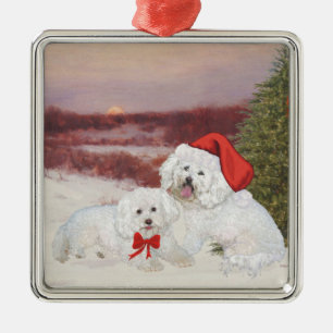 Bichon Frise Christmas Metal Ornament