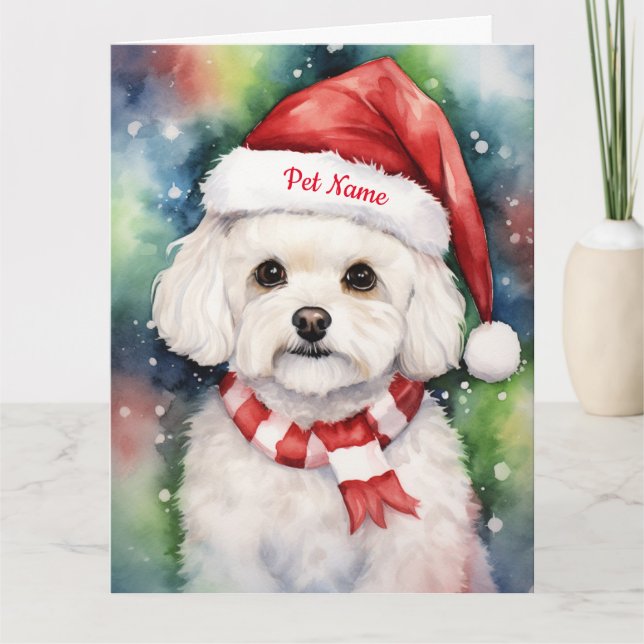 Bichon Frise Christmas Personalised  Card (Front)