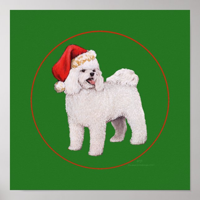 Bichon Frise Christmas Poster (Front)