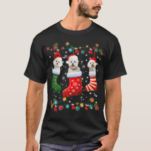 Bichon Frise Christmas Socks Funny Xmas Pajama T-Shirt