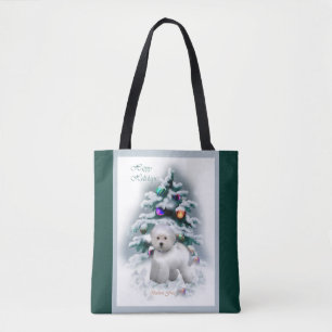 Bichon Frise Christmas Tote Bag