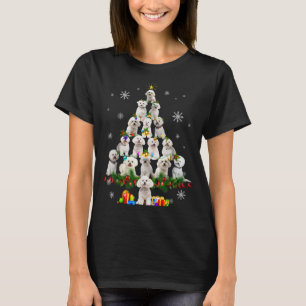 Bichon Frise Christmas Tree Lights Funny Dog Xmas T-Shirt