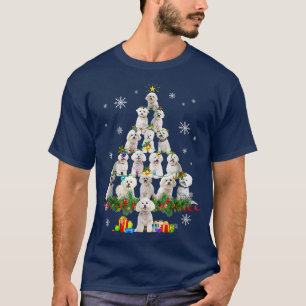 Bichon Frise Christmas Tree Lights Funny Dog Xmas T-Shirt