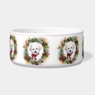 Bichon Frise Christmas Wreath Festive Pup
