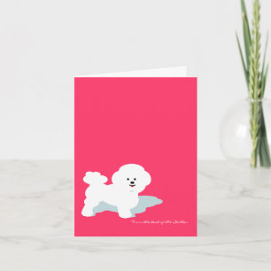 Bichon Frise Custom Note Card in Pink