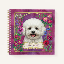 Bichon Frise Custom Pink Notebook Gift