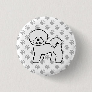 Bichon Frise Cute Cartoon Dog Illustration 3 Cm Round Badge