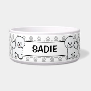 Bichon Frise Cute Cartoon Dogs & Custom Name