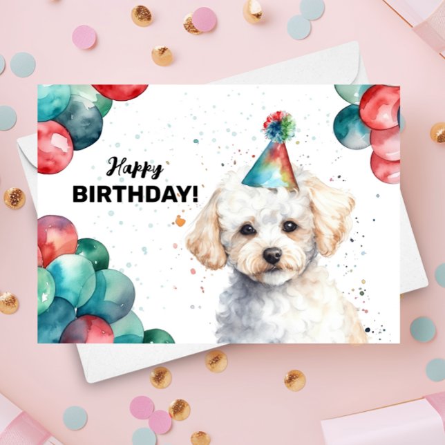 Bichon Frise Cute Pet White Dog Portrait Birthday  Card (Creator Uploaded)