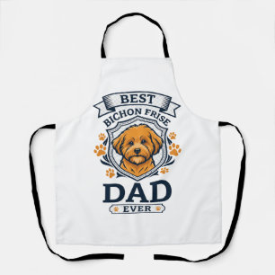 Bichon Frise Dad Ever Dog Paw Prints Apron