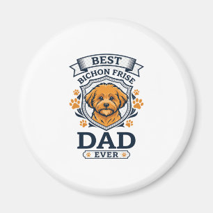 Bichon Frise Dad Ever Dog Paw Prints Magnet
