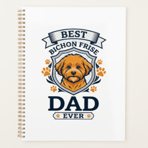 Bichon Frise Dad Ever Dog Paw Prints Planner