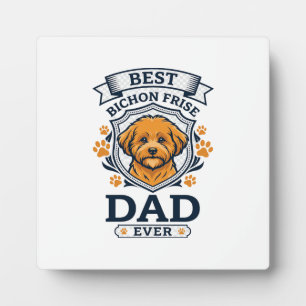 Bichon Frise Dad Ever Dog Paw Prints Plaque