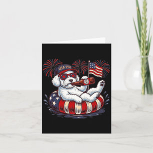 Bichon Frise Dog 250th Aamerica Patriotic Usa 4th Card