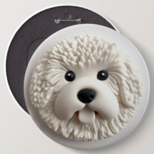Bichon Frise Dog 3D Inspired 6 Cm Round Badge