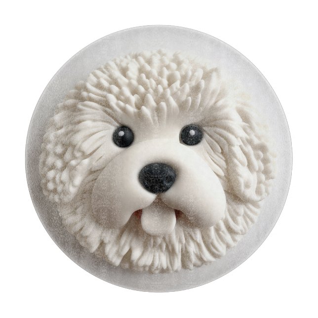 Bichon Frise Dog 3D Inspired Cutting Board (Front)