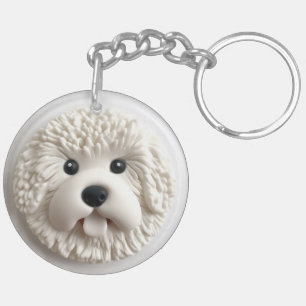 Bichon Frise Dog 3D Inspired Key Ring