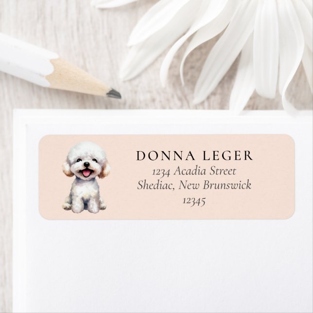 Bichon Frise Dog Address Return Address Label (Insitu)