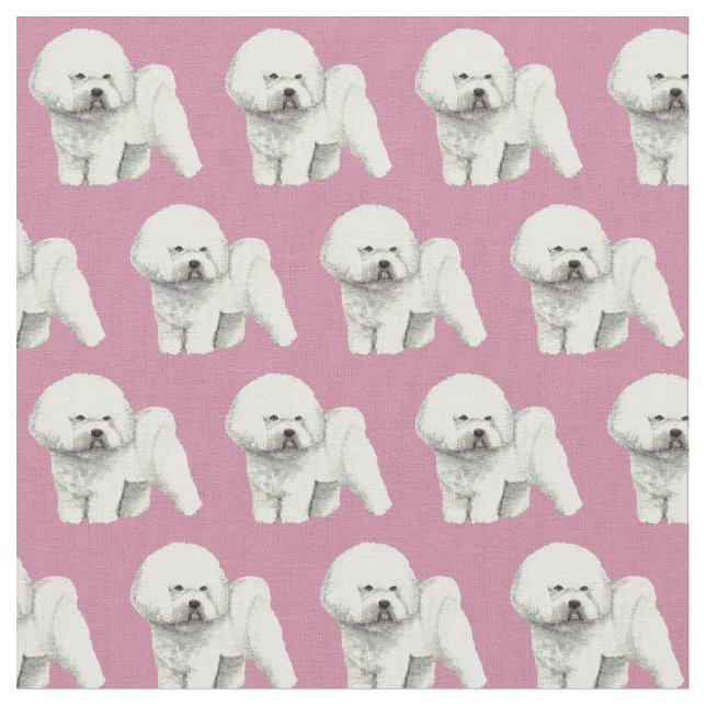 Bichon Frise Dog Art Fabric (Close Up)