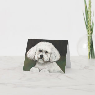 Bichon Frise Dog Art Note Card