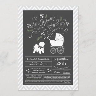 Bichon Frise Dog Baby Shower Gender Neutral Invitation