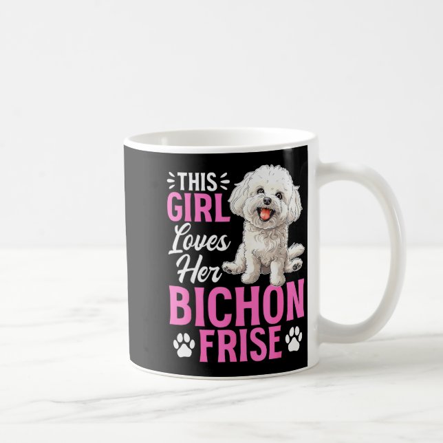 Bichon Frise Dog Breed This Girl Loves Her Bichon  Coffee Mug (Right)