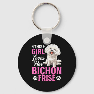 Bichon Frise Dog Breed This Girl Loves Her Bichon  Key Ring