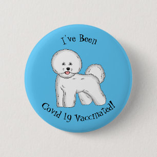 Bichon frise dog cartoon illustration 6 cm round badge