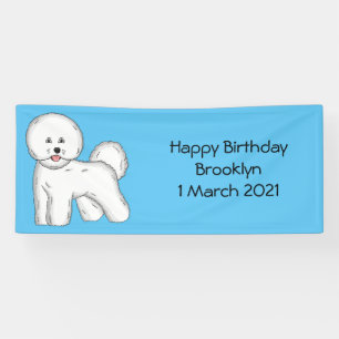 Bichon frise dog cartoon illustration  banner