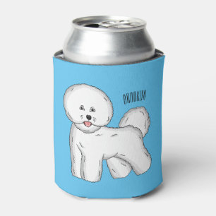 Bichon frise dog cartoon illustration can cooler