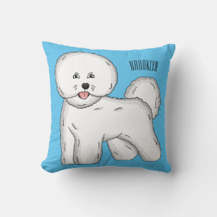 Bichon frise dog cartoon illustration cushion