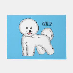 Bichon frise dog cartoon illustration doormat
