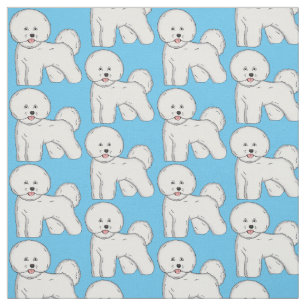 Bichon frise dog cartoon illustration  fabric