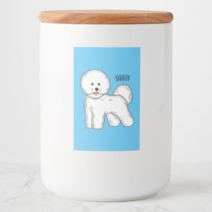 Bichon frise dog cartoon illustration  food label