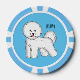 Bichon frise dog cartoon illustration poker chips
