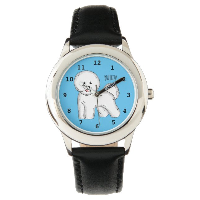 Bichon frise dog cartoon illustration  watch (Front)